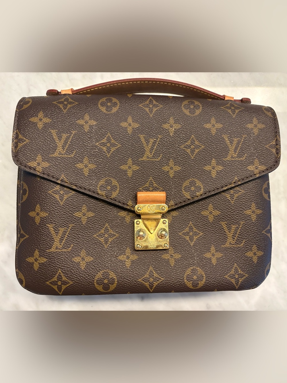 Louis Vuitton Pochette Métis Shoulder Bag Brown Canvas